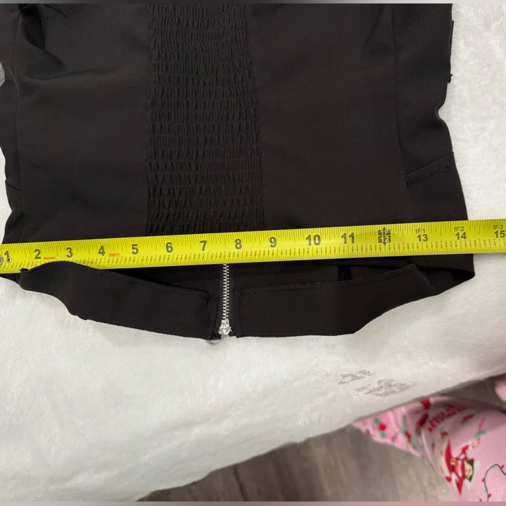 Black Strapless Corset Top Bustier w/ Front Zipper & Utility Pockets - Picture 7 of 7